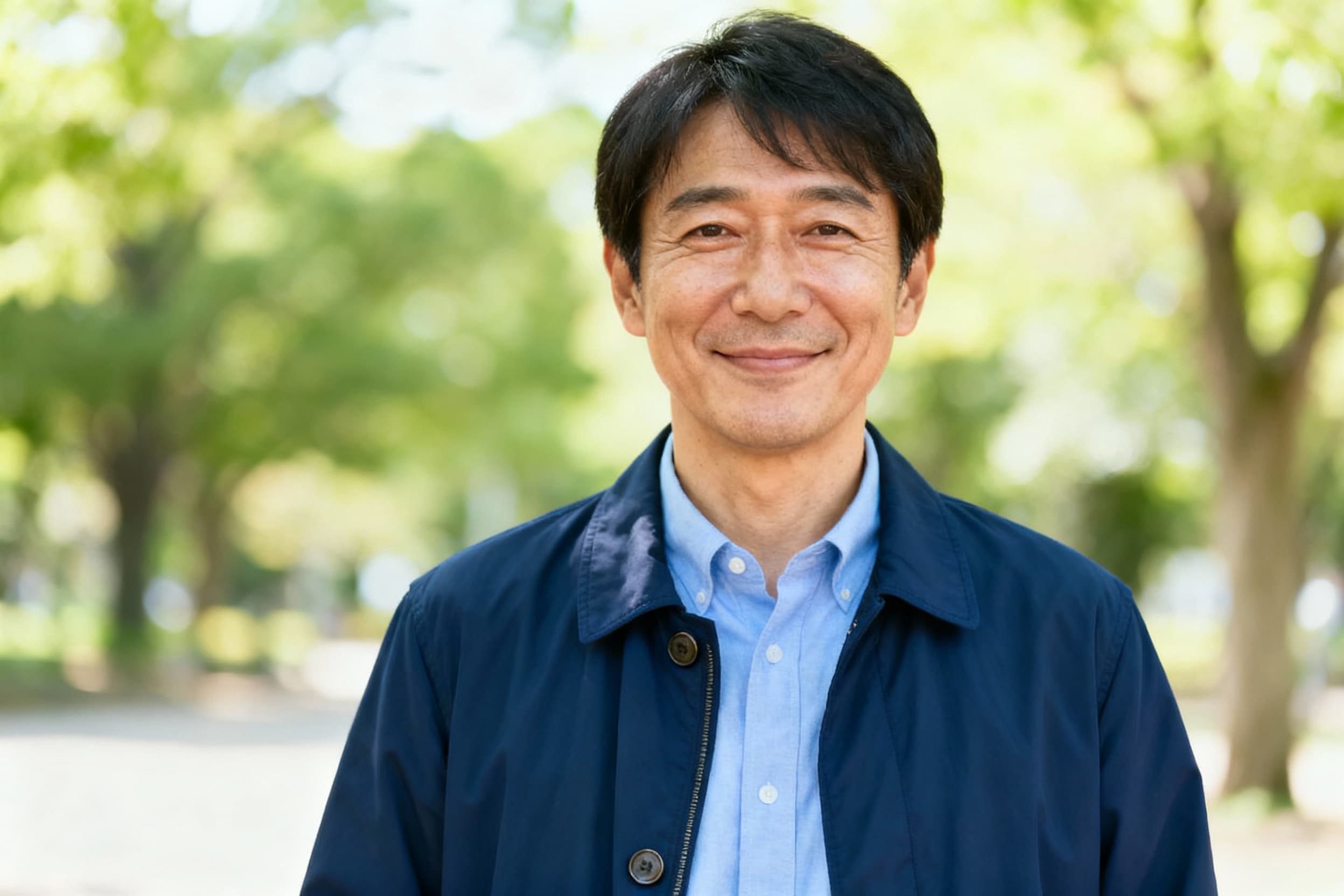 「ジャケット＋襟付きシャツ」の着用イメージ