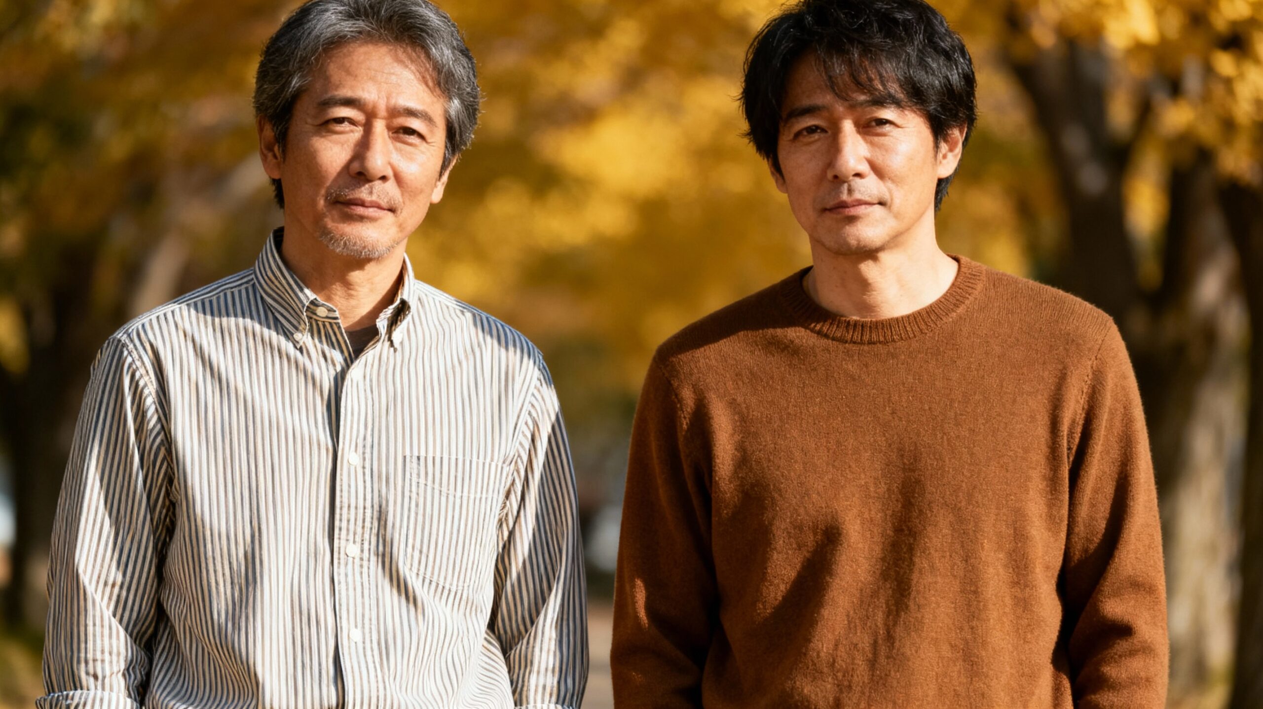 ユニクロのオックスフォードシャツとエクストラファインメリノクルーネックセーターの着用イメージ